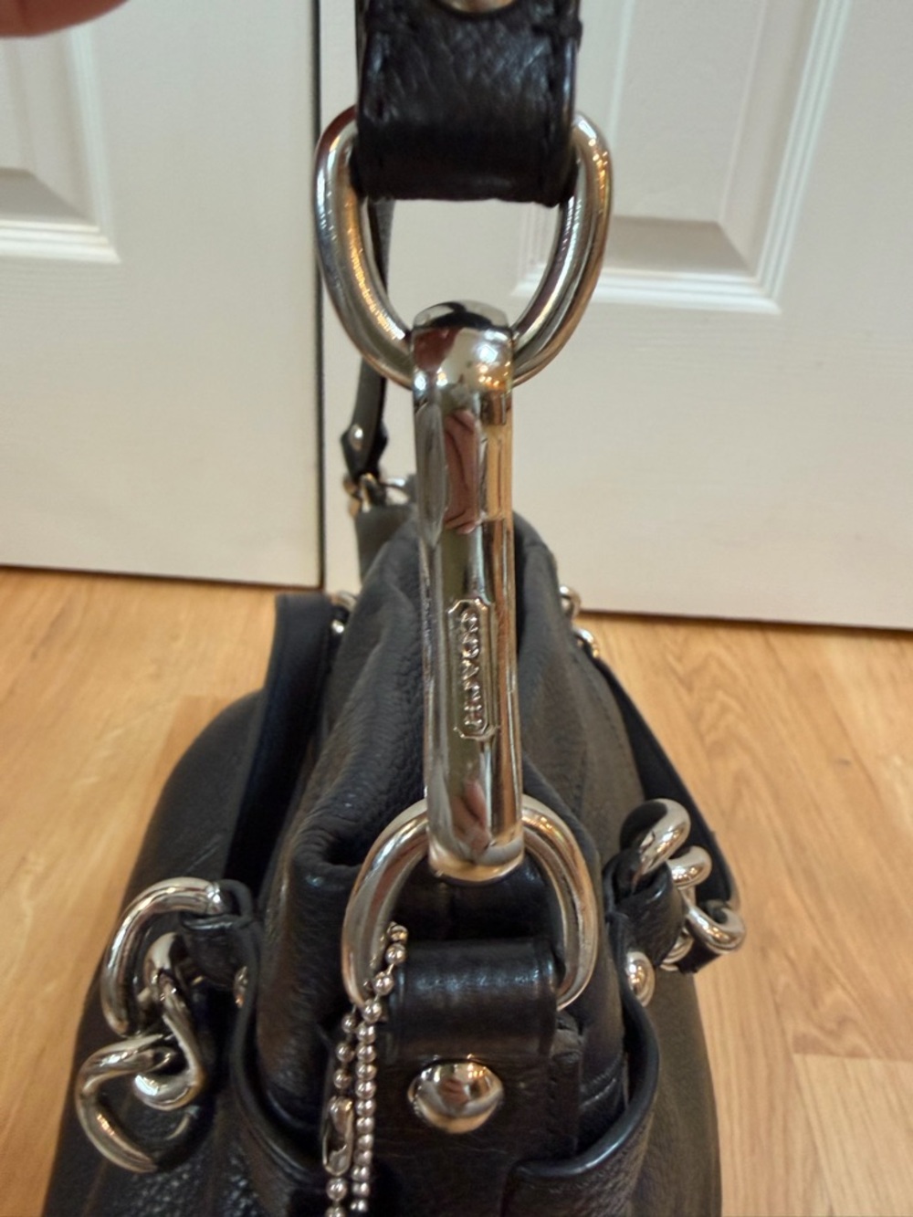 Coach Black Pebbled Leather Brooke Convertible Duffle Bag - Picture 10 of 16